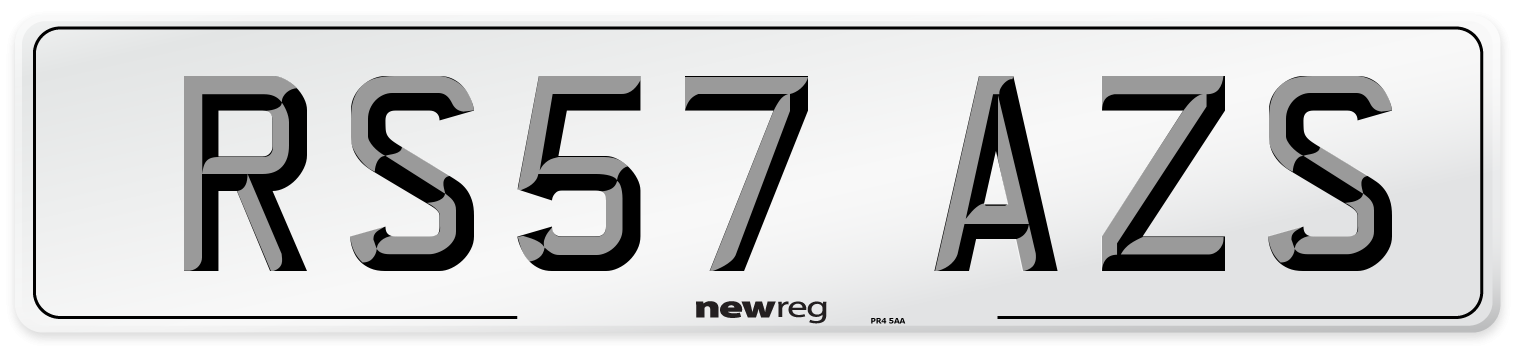 RS57 AZS Number Plate from New Reg